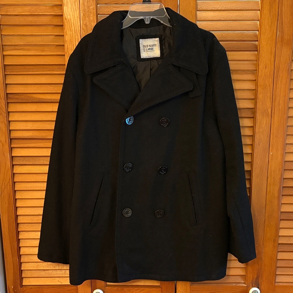 Old Navy Men's Classic Black Pea Coat